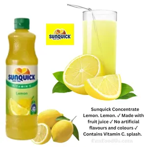 Sunquick Concentrate Lemon Juice (700 ml Bottle) No Artificial Flavours Colours Or Sweeteners Contains Vitamin A & C Natural Nutritious Option