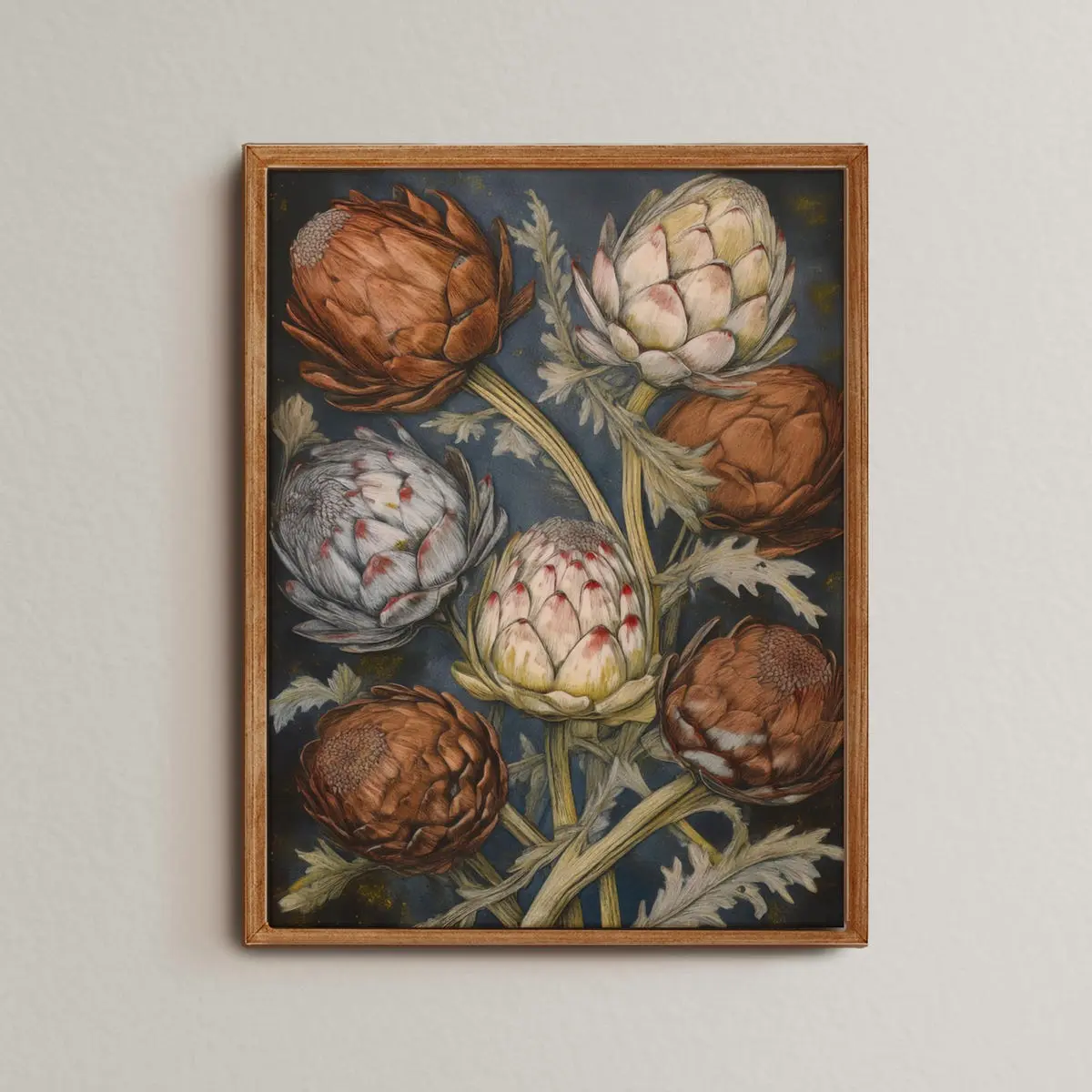 Artichoke Art Print, Botanical Pattern Art, Country Kitchen Print, Artichoke Wall Art, Moody Wall Art, Kitchen Decor Prints, Unframed