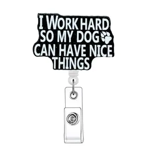 Back to School Funny Slogan Pattern Badge Holder, 1 Count Retractable Badge Reel, Identification Badges & Supplies for Nurses & Doctors & Office Staff, School Supplies, Badge Pins