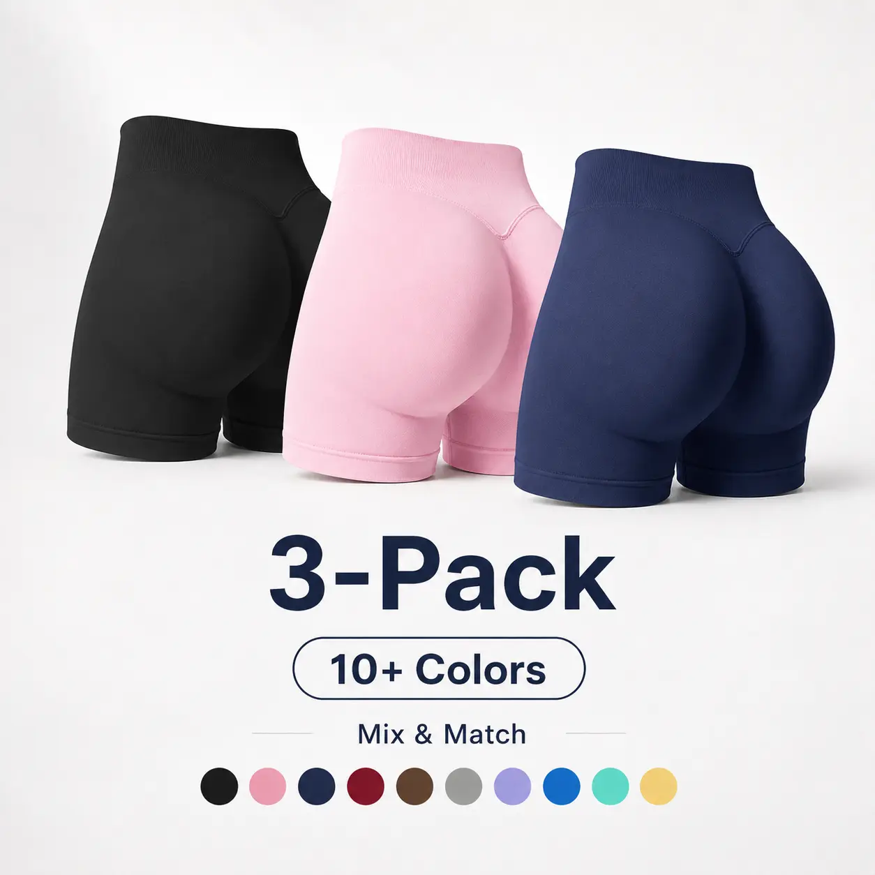 Sporty Women's Solid Color High Waist Sports , Workout , Breathable Comfortable  Skinny  for Yoga Gym Running, Ladies Sportswear for Indoor Outdoor Wear,  Stretch  Seamless,summerwins shorts
