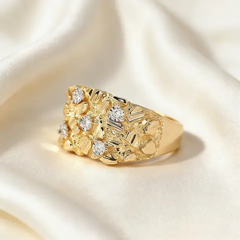 DDSC  BRICS Ring, Unisex, Niche Design, Personalized Trend, DDJZ0012 Versatile, High-end, Fashion Ring, 14K Gold-Plated