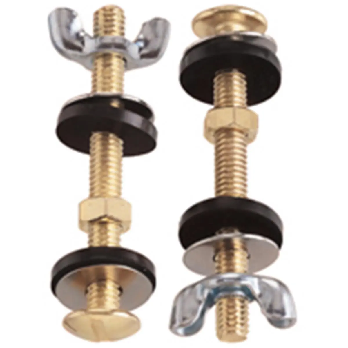 212 MAIN Steel Adjustable Toilet Tank Bolt (PP835-18) - 0.31x3 In., Rubber, Hex Cap Screws, Durable Bathroom Fixture Accessories