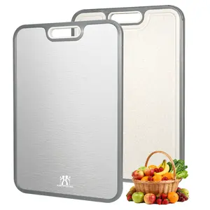 Dual-Side Anti-Mold Titanium Alloy Cutting Board: Raw/Cooked Separation + Juice Groove + Garlic Grinding Zone, All-in-One Kitchen Solution