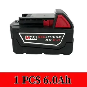 Milwaukee M18 6.0AH Power Tool Battery, M18 B5, 48-11-1860, 1850-1840-1830