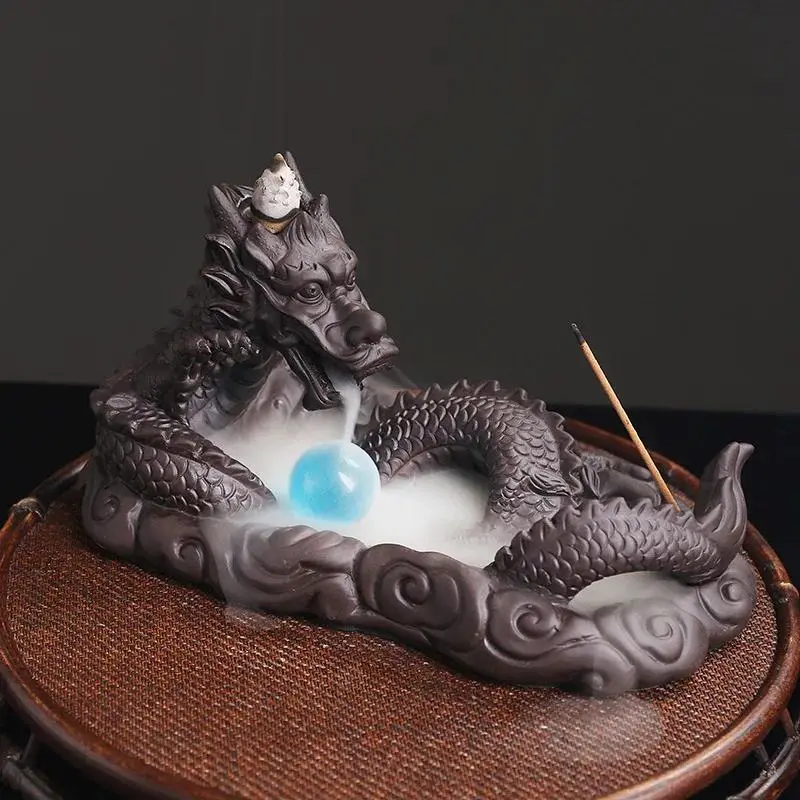 Ceramic Waterfall Incense Burner, Vintage Dragon Backflow Incense Burner, Household Burner Catcher Holder, Home Fragrance Supplies, Scented Aroma, Aromatic Incense, Home Fragrance Decor