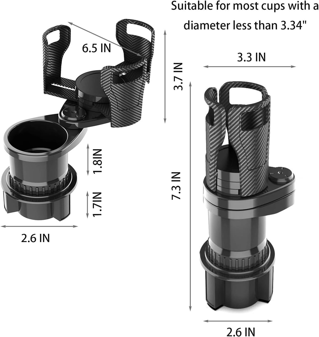 2 in 1 Multi Functional Car Cup Holder Expander Dual Cup Holder Extender with Adjustable Base Fits Yeti Hydro Flask Nalgene Other Big Bottles Mugs Snack Tablet Stand 2 in 1 Multi Functional Car Cup Holder Expander Dual Cup Holder Extender with Adjustable Base Fits Yeti Hydro Flask Nalgene Other Big Bottles Mugs Snack Tablet Stand