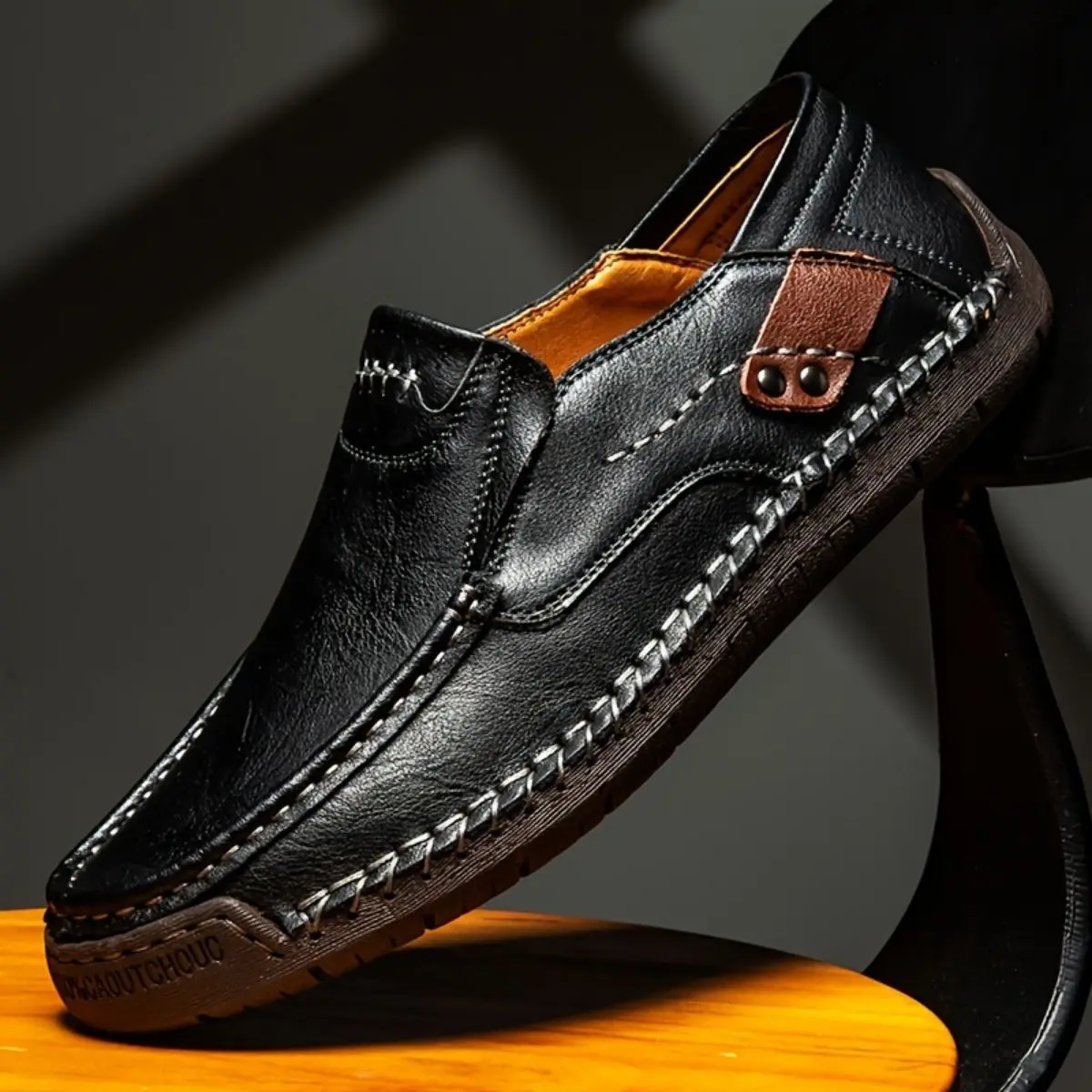 GREKS Men'S Slip-On Loafers - Lightweight Comfortable Casual Shoes with Microfiber Synthetic Upper, EVA Cushioned Insole & Rubber Sole for Driving, Walking, Office & Casual Attire - Black, Office Footwear, Sleek Shoe Design, Durable Tractio