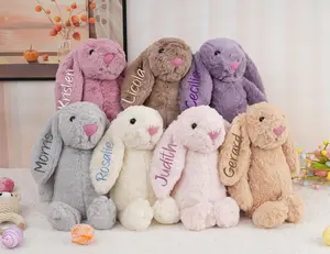 Personalized Jellycat Bunny Plush with Custom Embroidered Name, Soft Long Ear Rabbit Stuffed Animal, Baby Shower Birthday Easter Gift for Kids