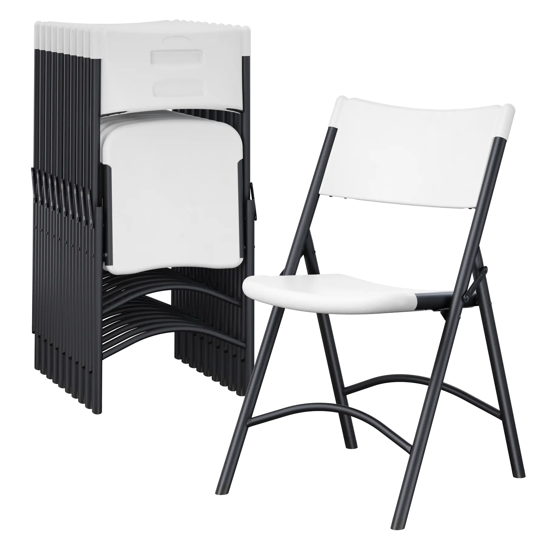 High-Density PP Contoured Heavy-Duty Plastic Foldable Chairs - 500 Lbs Capacity, Stackable Modern Portable Indoor-Outdoor Patio Furniture for Events, Home, Dorm Essentials
