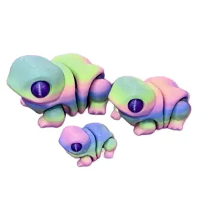 Chunky Frog Family Articulated Fidget - 3D Printed Design with Colorful Features and Unique Movement