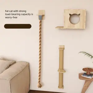 DIY Cat Condo Wall Mounted Scratching Tree Solid Wood