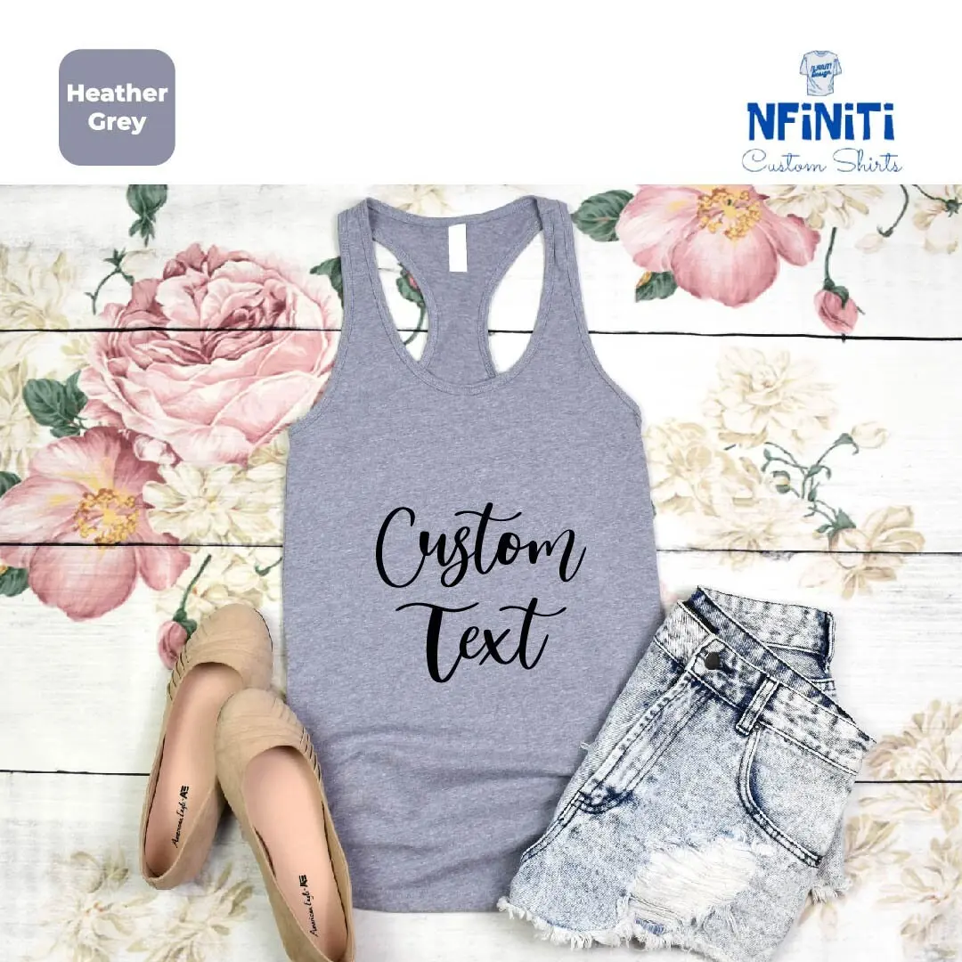 Custom Tank Top, Customize Your Own Tank Top With Text, Custom Made Raceback, Personalized Tank Top, Custom Text, Make Your Own Raceback