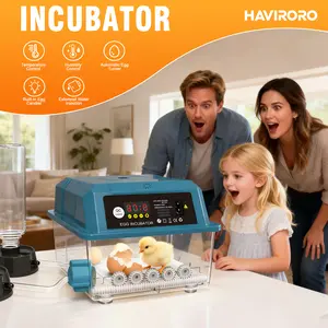 16-30 Eggs Incubator with Automatic Turner, Temperature & Humidity Control – 360° Clear Window for Hatching Chickens, Ducks, Geese, Quail