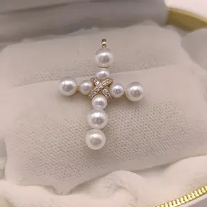 PE08 pearl pendant gy
