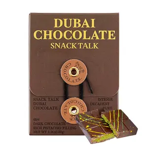 SnackTalk Dubai Chocolate Bar - Classic Pistachio Flavor, 37g - TikTok Viral Sensation, Rich Dark Chocolate Treat, Must-Try Snack