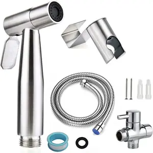 Modern Shattaf Chataf Handheld Bidet Sprayer  Brushed Nickel Toilet Attachment