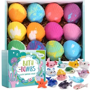 12 Handmade Kids Fizzies Bomb with Surprise Sea Animals Toys