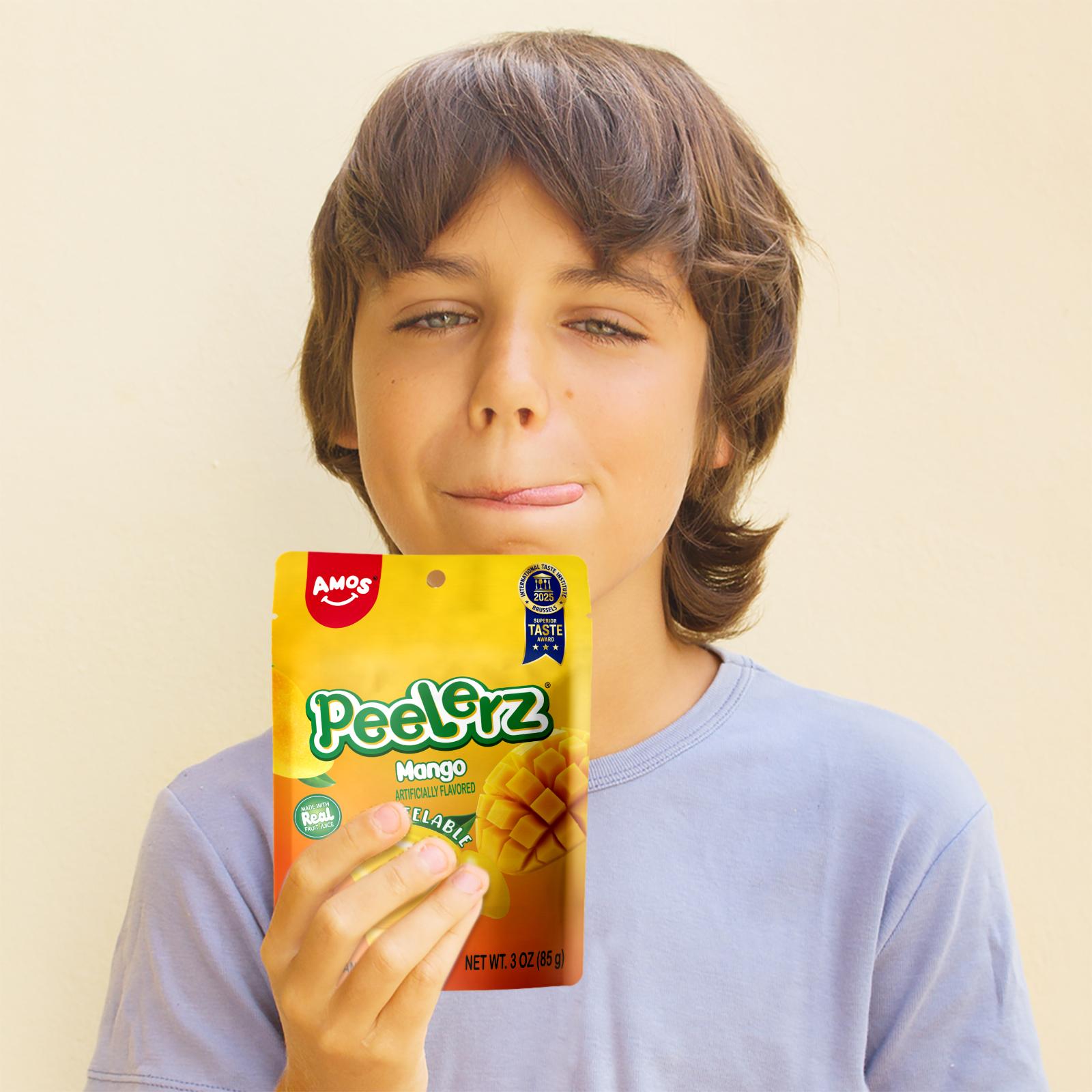 AMOS Peelerz Gummy Candy Variety Pack – 14 Bags for $14.99! Mango, Orange, Pineapple & Green Apple, Peelable Fruit Gummies, Fun Snack, 3oz Each, Shareable Treat Bundle