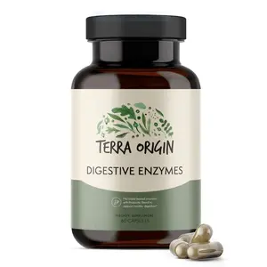 Terra Origin Digestive Enzymes with Probiotics & Prebiotics | 60 Vegan Capsules | Supports Gut Health Nutrient Absorption & Immune Balance | for Comfortable Digestion Reduced Bloating & Gas Relief for Women & Men | Gluten-Free, Non-GMO, Made in USA