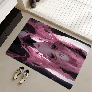 Hot Anime Sailor Moon Floor Mat Non-Slip Soft Flannel Thickened Rug Indoor Door Mat, Ultra Soft Absorbent Wear-Resistant Floor Mat for Living Room Hallway Entryway Front Door Porch, Durable Non-Skid Home Decoration Mat for Indoor Daily Use