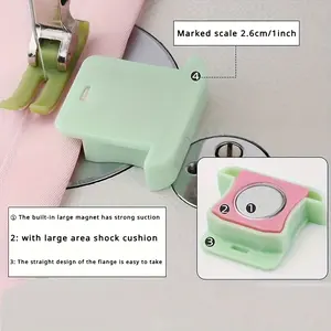 3pcs Magnetic Sewing Guide Positioner - Anti-Roll Fabric Protector with Strong Magnetic Hold & Durable Plastic for Precision Stitching, Sewing & Quilting (Bright Pink/Green/Yellow) Sewing Tools