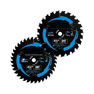 4-1/2 Inch 24&36    Framing/Fine Finish Circular  , 3/8 Inch Arbor, Carbide Tipped, Thin Kerf, Black Ice(TM) Coating, for Plywood, MDF, OSB, Laminated, 2-Pack(C042436-2)