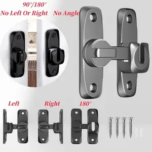 Drill-Free Door Lock 90° & 180° Barn Door Latch, Push-Pull Door Lock Hook, Sliding Door Lock Clip, Security Door Bolt, Door Hardware