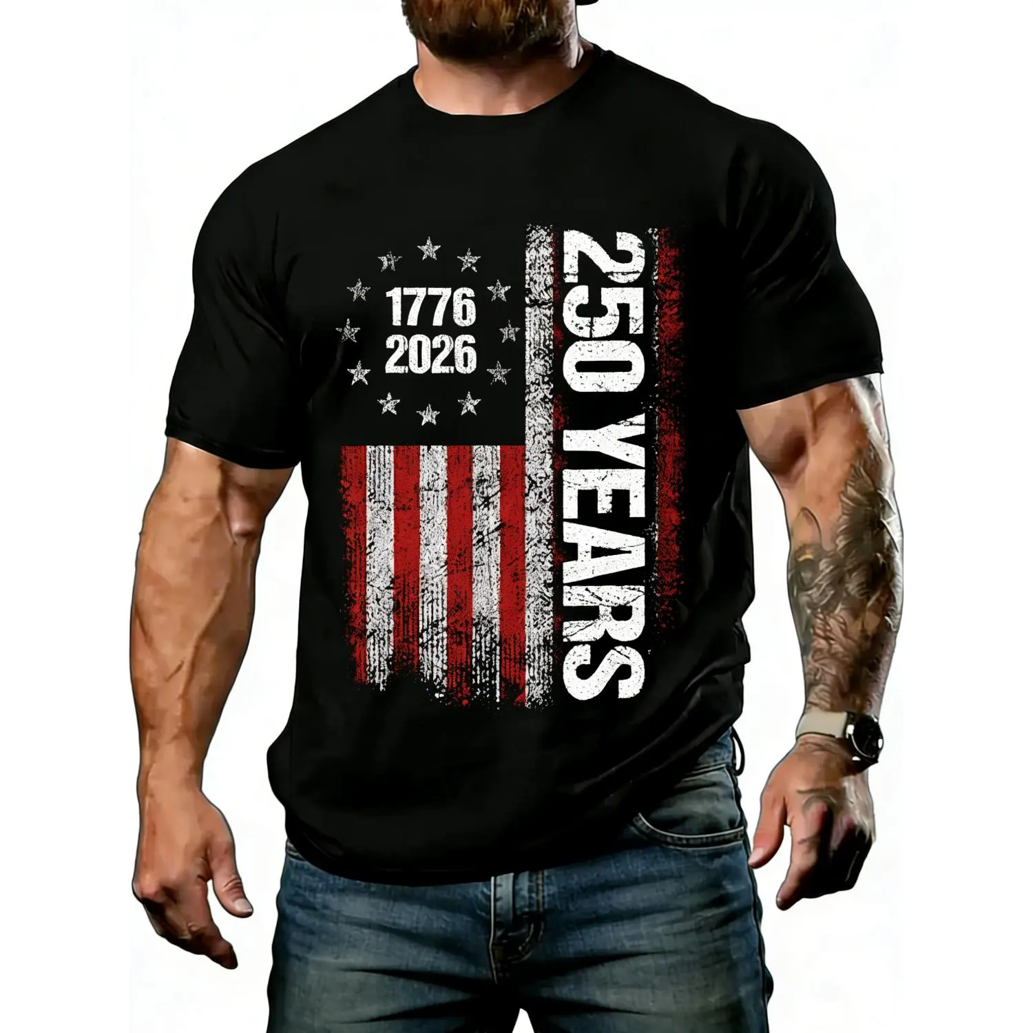 Mens T-shirts 250 Years American Anniversary 250th Independence Day T-Shirt