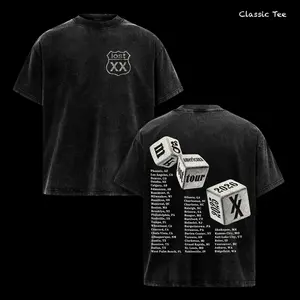 Machine Gun Kelly Lost Americana Tour 2026 Vintage Washed T Shirt, Music Concert Outfit Oversized Graphic Tee, Rap Rock Streetwear Heavyweight Cotton Tee, Double Sided Tour Dates Unisex Top, Retro Americana Biker Fashion Gift for Rap Fans