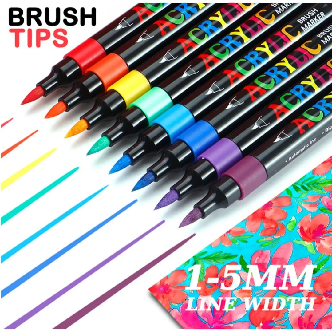 Premium 168 Colors Acrylic Brush Marker Set, Water-Based Non-Toxic