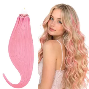 Hotbanana Human Hair Microlink & Micro Loop Extensions Natural Straight Invisibead Micro Ring 50G 14–24 Inch Hair Extension Summer Hairstyles