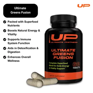 Ultimate Greens Fusion Organic Superfood Blend for Energy Immunity & Detoxification 60 Tablets