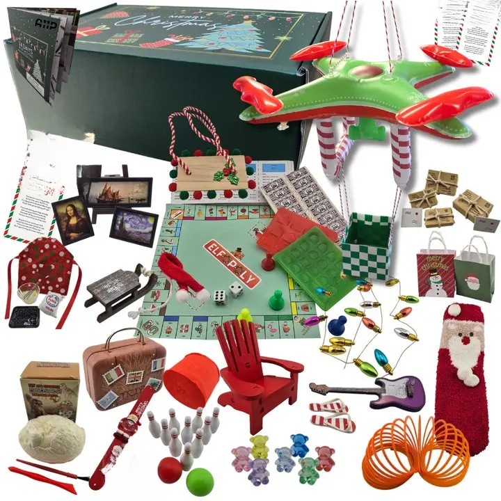 24-Day Magical Elf Kit – Cute Christmas Countdown with Fun Activities, Mischievous Games & Surprise Scenes