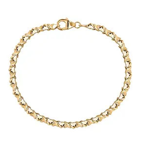 LUXORO Infinity with Heart Link Bracelet in 10K Yellow Gold 7.25 In 5.15 Grams Christmas Gifts