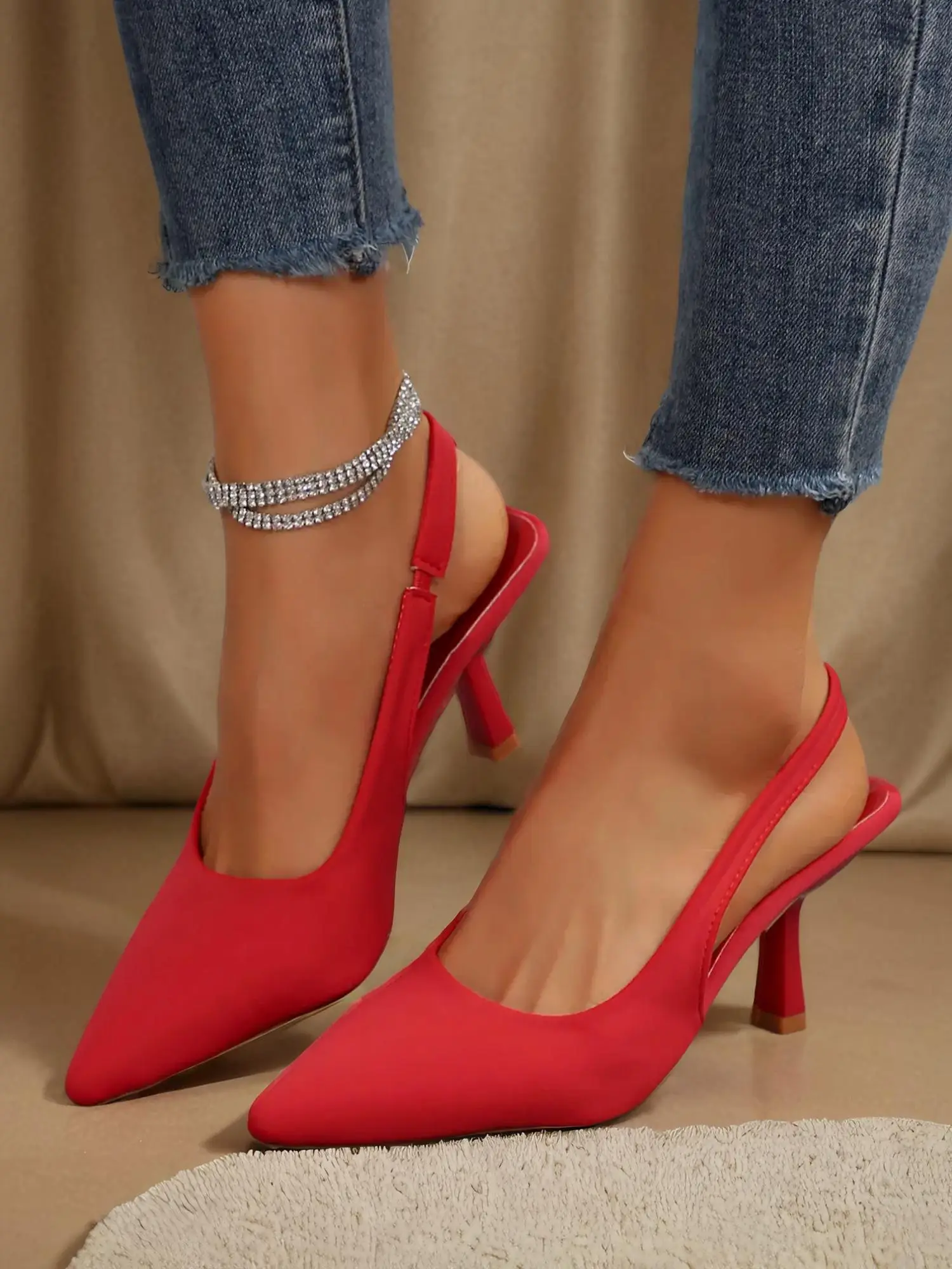 Women's Elegant Solid Color High Heel Sandals, Fashionable Pointed Toe Sandals for Party, Daily Clothing Decor for Women & Girls, Footwear, Fancy Sand