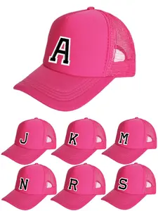 1PC Women's Classic 26 Letter Custom Baseball Cap, Adjustable Breathable Sun Protection Hat for Hiking Cycling Beach, Ideal Valentine's Gift, Trucker Cap, Mesh Cap