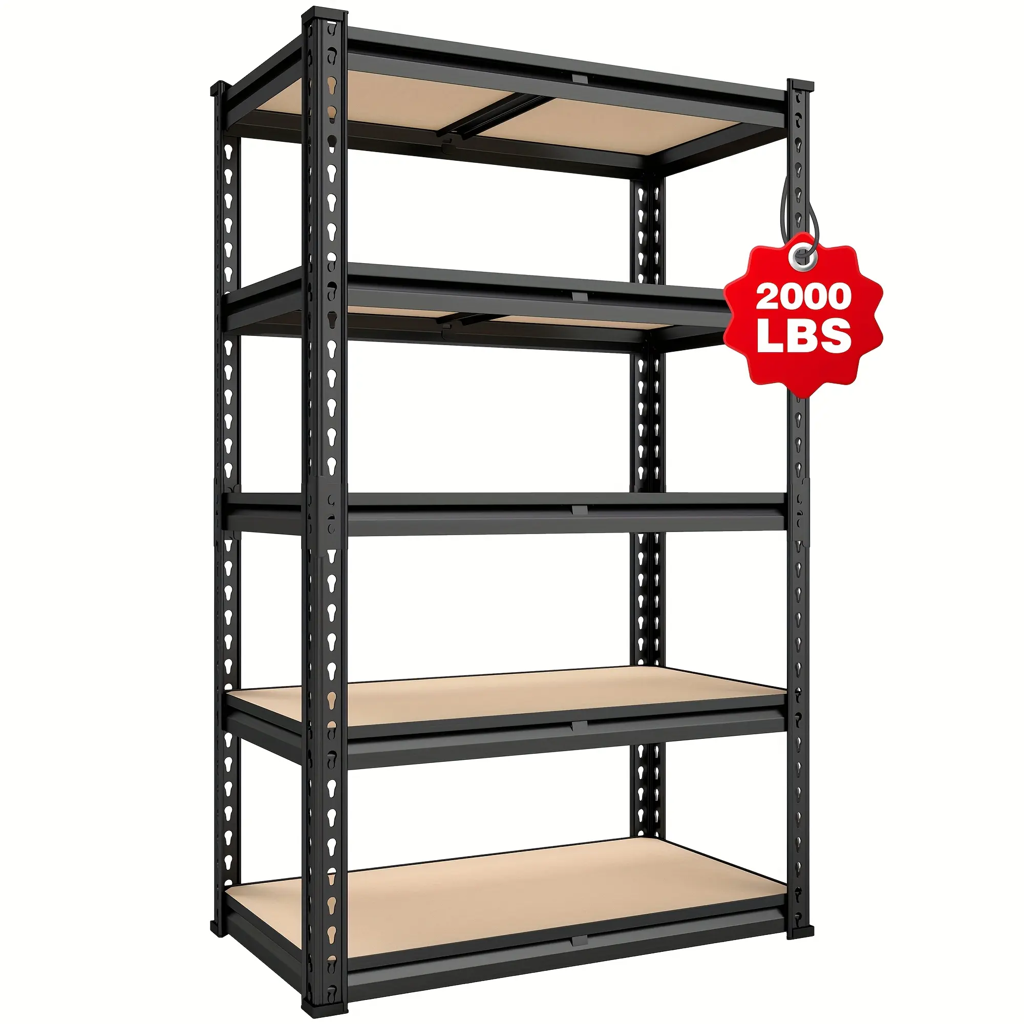 2000LBS Storage Shelves Heavy Duty 5-tier Galvanized Steel Shelving Units For Storage Adjustable Utility Shelf Rack ForOffice, Classroom, Rental Room, Garage Shelving60" H X 28" W X 12" D