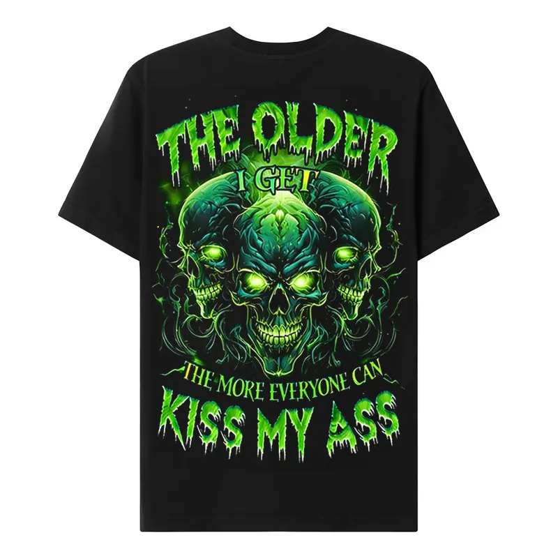 Chaosmoda Generation X Dad Skull Shirt | The Older I Get The Less I Care Vintage Father's Day Tee