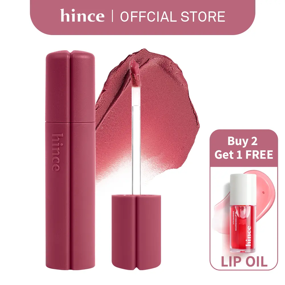 [hince Official] Nu Blur Tint - Creamy Soft Matte Lip Tint for a Flawless Makeup Look & Perfect Pout, Soft-Focus Blur Finish, Airy Whipped Mousse Texture, Smooth Blend & Buildable Shades, Korean Lip Stain, Non-Drying Long Lasting Makeup Color | Free Gift