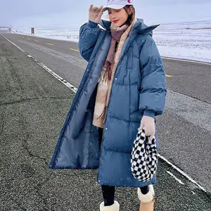 Women's Solid Button Front Full Zip Up Winter Puffer Coat, Trendy Casual Warm Raglan Sleeve Long Coat Outerwear For Daily Streetwear, Classic Hooded Long Puffer Coat, Women's Clothing For Winter