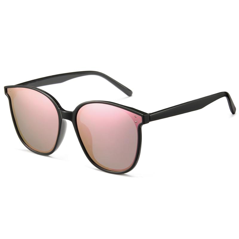 Cyxus Classic Oversized Black Frame Circular TAC Lenses Polarized Sunglasses Fashion Sunglasses Pop Korea Star Same Style Shades For Unisex Shades Birthday Gift - 1902