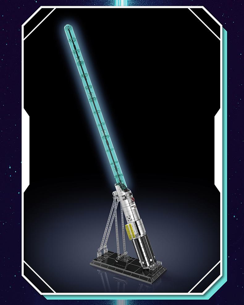 Mould King 10139 Blue Sword Glows Lightsaber Fluorescent Building Block Adult Kid Toy Cosplay Anime 1089 Pcs