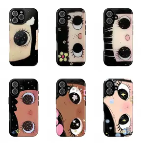 Dreamy INS Glittering Big Eyes Comic Girl Phone Case For iPhone 17 Pro Max 16 15 14 13 12 11 for Samsung S21 S22 S23 S24 S25 Phone Case | Gift For Her plus.lightweight, new fashion trend design