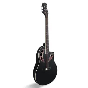 41-Inch Full-Size Dreadnought Acoustic Guitar for Beginners - Cutaway Round Back, Spruce Top with Grape Sound Hole, Black Steel Strings, Rosewood Fingerboard, Full Enclosed Tuning Pegs