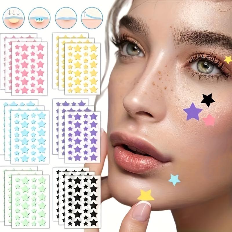 Colorful Star Patches - Alcohol-Free, Unscented, Hypoallergenic & Non-Irritating Invisible Facial Patches for All Light Beige Types, Cleansing & Moisturizing Effect