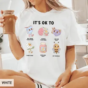 Teacher Shirt, Mental Health Shirt, Feeling Positive tshirt, Diversity, Be Yourself, Therapist School Counselor shirt its ok