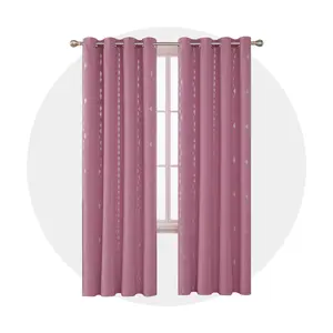 Silver Diamond Blackout Curtains | White Ring Top | No Tiebacks