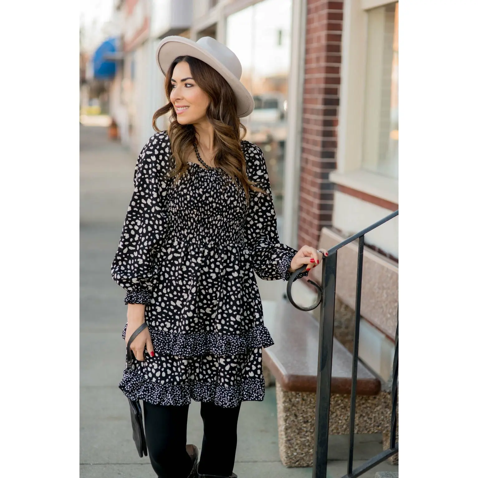 Tiered Double Ruffle Cheetah Print Dress