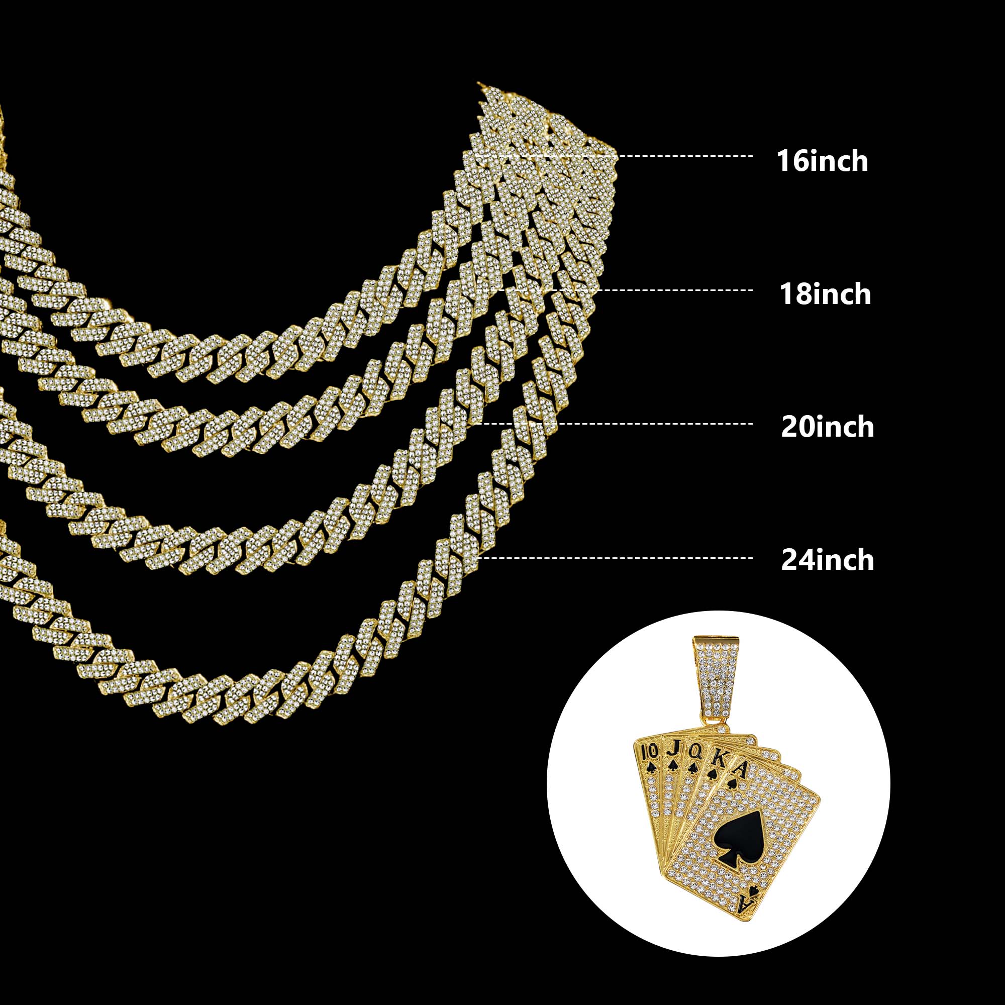 Playing Card Poker Pendant Necklace for Women Men Zinc Alloy Punk Good Luck Ace of Spade Royal Flush Games Chic Necklace Unisex Rock Fashion Jewelry Gifts