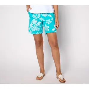 Denim & Co. Beach Printed French Terry Short